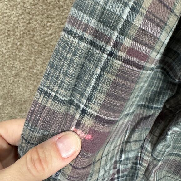 Toad&Co Shirt Mens Size Medium M Gray Plaid Flannel Long Sleeve Organic Cotton - Picture 12 of 13